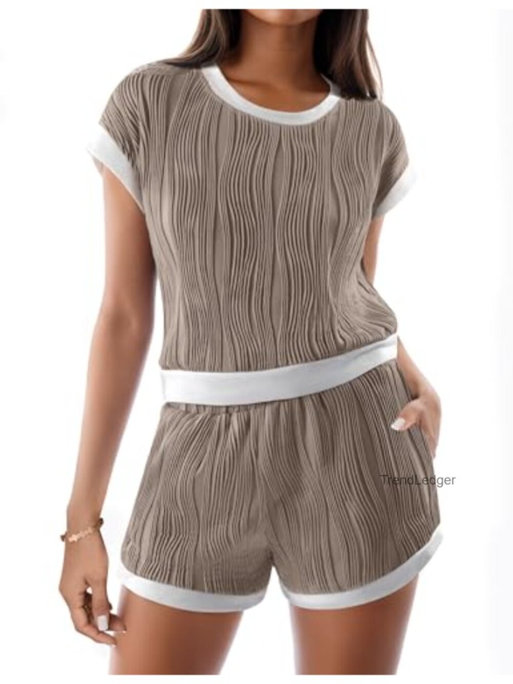 Women's 2 Piece Lounge Set Cap Sleeve Top High Waisted Shorts Summer Travel